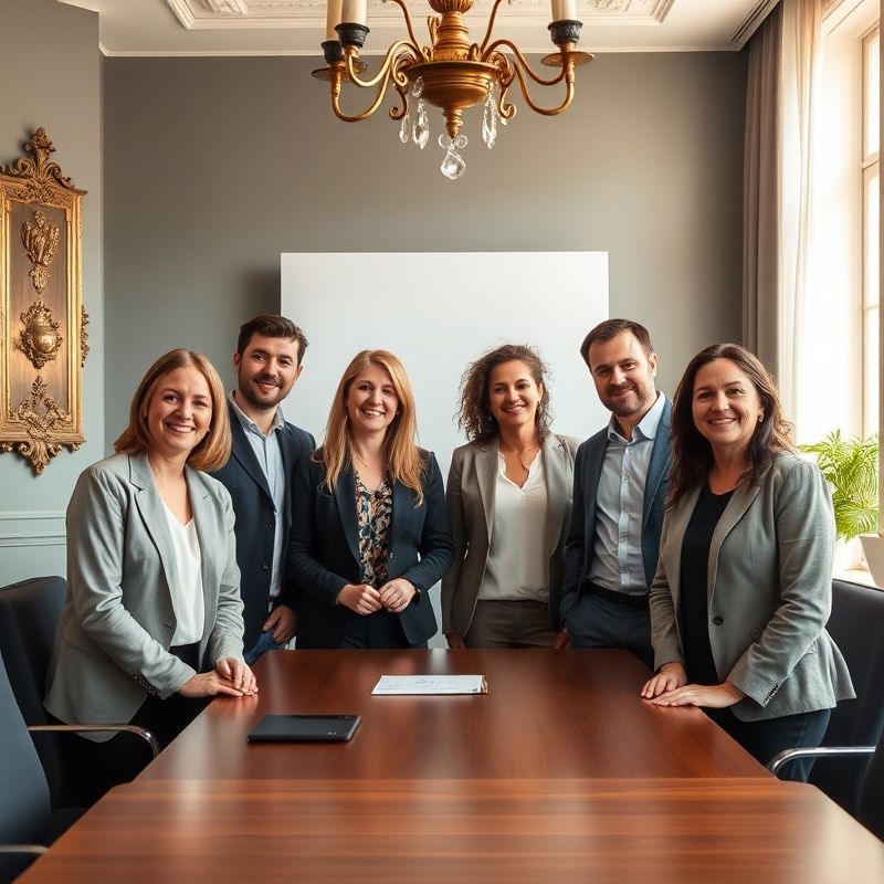 Šest lektorů Skupiny Brno v moderní zasedací místnosti